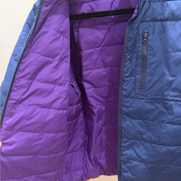 KID by crewcuts boys reversible puffer coat blue and purple reversible XL - Picture 3 of 3